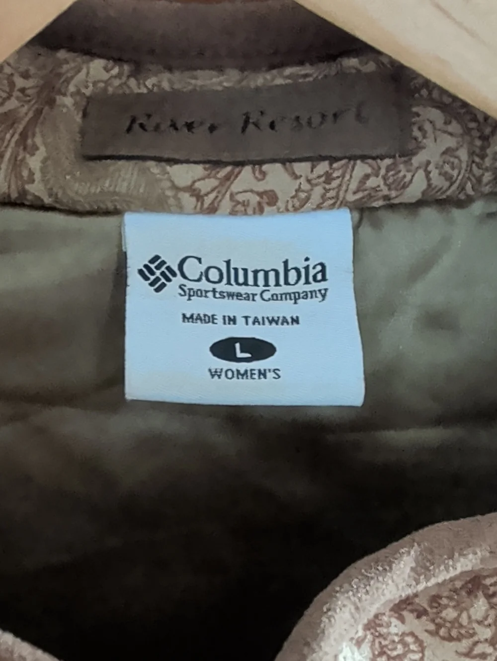 Columbia women's L Brown Paisley Fleece Vest